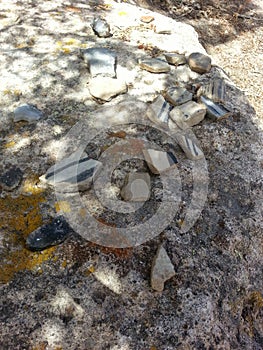 Pottery shards Tsankawe New Mexico