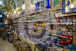 The pottery shop, Arab market in Old City of Jerusalem