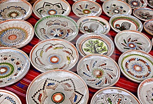 Ceramic traditional colored pottery, Romania