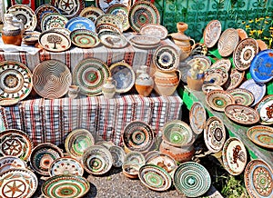 Ceramic traditional colored pottery, Romania