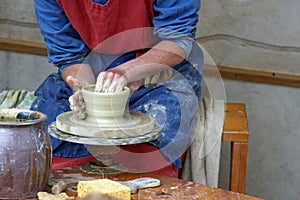 Pottery vase making