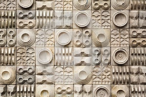 Pottery wall at the Old Market in Kolkata, India