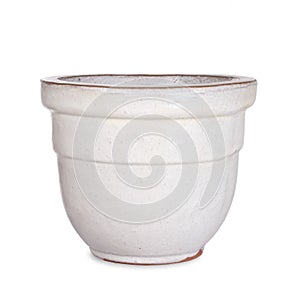 Pottery, white flower pot