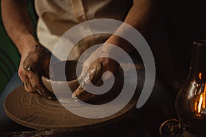 pottery workshop, clay product, authentic atmosphere, background