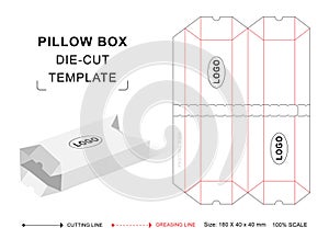 pouch box die cut template. Pillow box die cut template