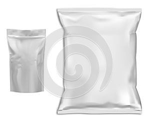 Pouch Coffee bag mockup. Food snack pillow package