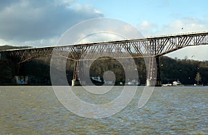 The Walkway over the Hudson, formally the PoughkeepsieÃ¢â¬âHighland Railroad Bridge. A steel