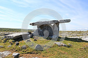 Poulnabrone Dolmen located in the Burren