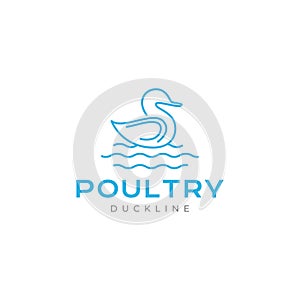 Poultry dock water lines minimalist logo design