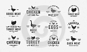 Poultry logo set.