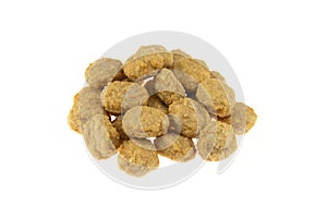 Poultry meatballs on a white background