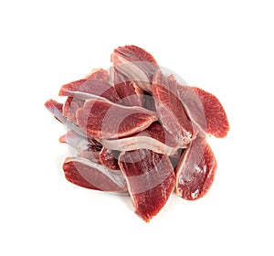 Poultry Offal Isolated, Raw Chicken Stomach, Poultry Giblets, Fresh Turkey Stomach, Chicken Gizzard