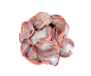 Poultry Offal Isolated, Raw Chicken Stomach, Poultry Giblets, Fresh Turkey Stomach, Chicken Gizzard