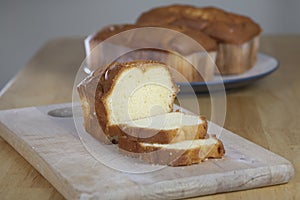 Pound Cake on Cutting Board