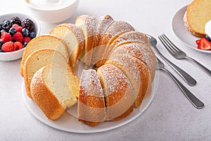 Pound cake, traditional vanilla or sour cream flavor