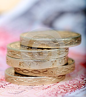 Pound coin stack photo