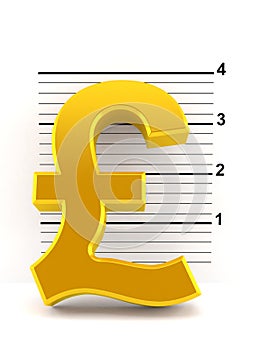 Pound currency with mugshot