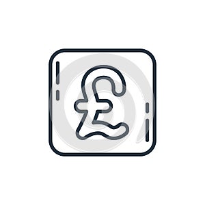 pound icon vector from sales concept. Thin line illustration of pound editable stroke. pound linear sign for use on web and mobile