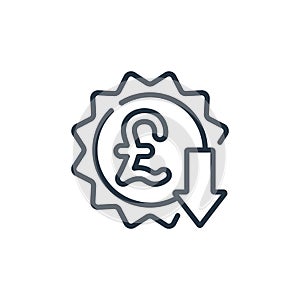 pound icon vector from sales concept. Thin line illustration of pound editable stroke. pound linear sign for use on web and mobile