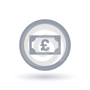 Pound money symbol - British paper currency icon