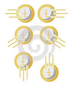 Pound Sterling with kinetic lines, economy, UK currency, isolated.