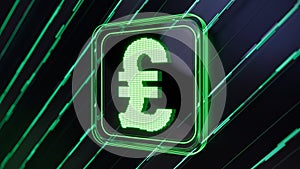 Pound sterling sign. Currency icon. Money. Exchange rate display board. 3d illustration