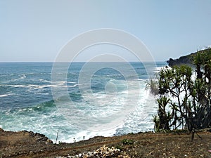 a pounding on the beach