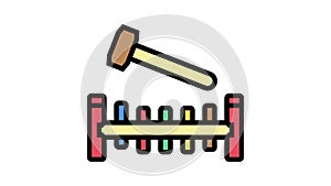 pounding bench color icon animation