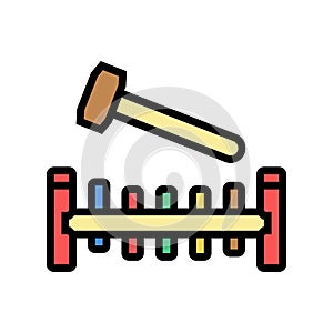 pounding bench color icon vector illustration