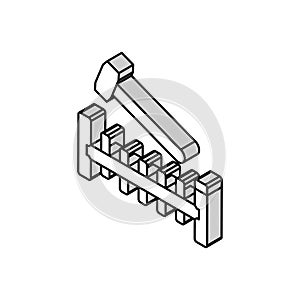 pounding bench isometric icon vector illustration