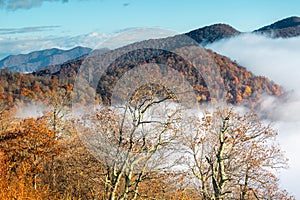 Pounding Mill Overlook NC Fog and Mountain Peaks photo