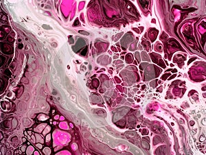 Pour art. Pink, purple painting, trend abstract backgroun