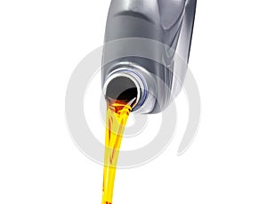 Pour engine oil, car, automotive maintenance, transportation Lubricant industry - clipping path