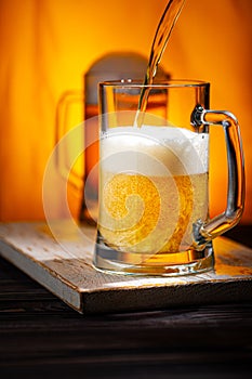 Pour Light Beer into Mugs