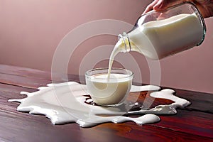 Pour milk food pouring spilled liquid