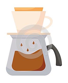 Pour over over a white background