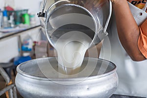 Pour raw milk