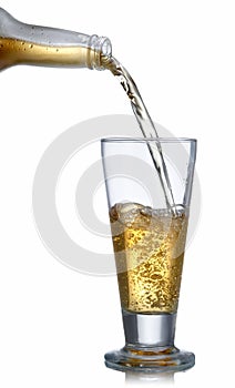 Pouring beer on a glass