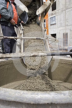 Pouring cement photo