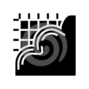 pouring concrete floor glyph icon vector illustration
