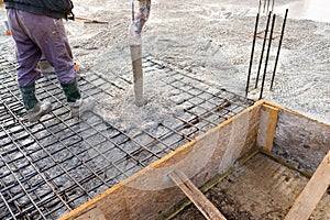 Pouring concrete slab