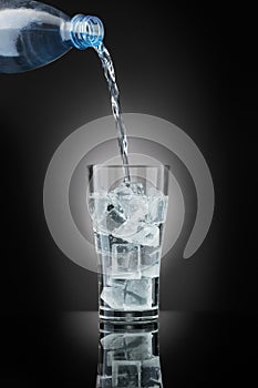 Drinking water,on dark background
