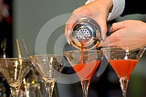 Pouring the drinks