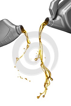 Pouring engine oil