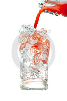 Pouring fresh tomato juice