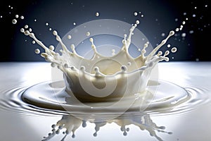 Pouring milk created splash. Pouring milk or white liquid created splash