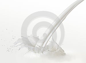 Pouring milk or liquid created splash