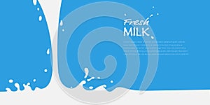 Pouring milk with splash background vector illustration