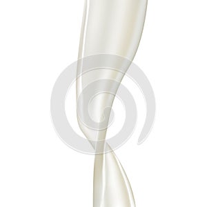 Pouring milk splash isolated on white background