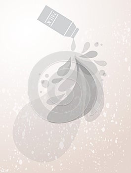 Pouring Milk Splash, retro poster design.